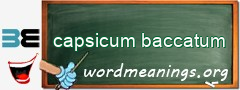 WordMeaning blackboard for capsicum baccatum